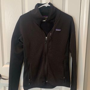 Patagonia women’s zip up jacket - black, medium